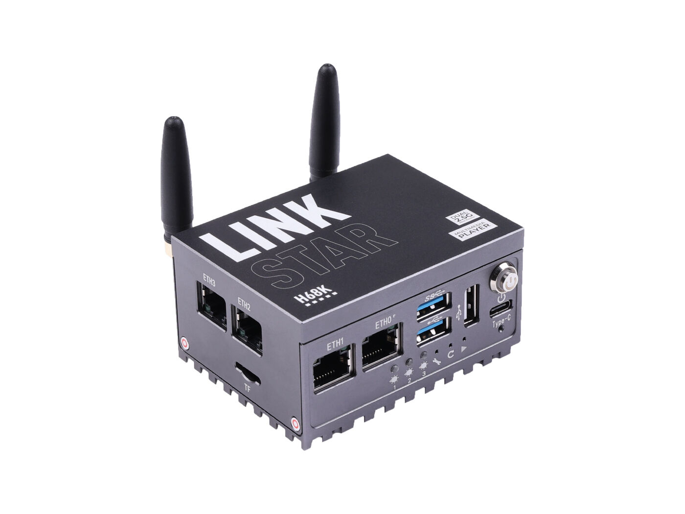 LinkStar-H68K-1432 Router with Wi-Fi 6, 4GB RAM & 32GB eMMC, dual-2.5G & dual-1G Ethernet, 4K output, Pre-installed Android 11, Lubuntu 20.04 & OpenWRT support, Home Assistant