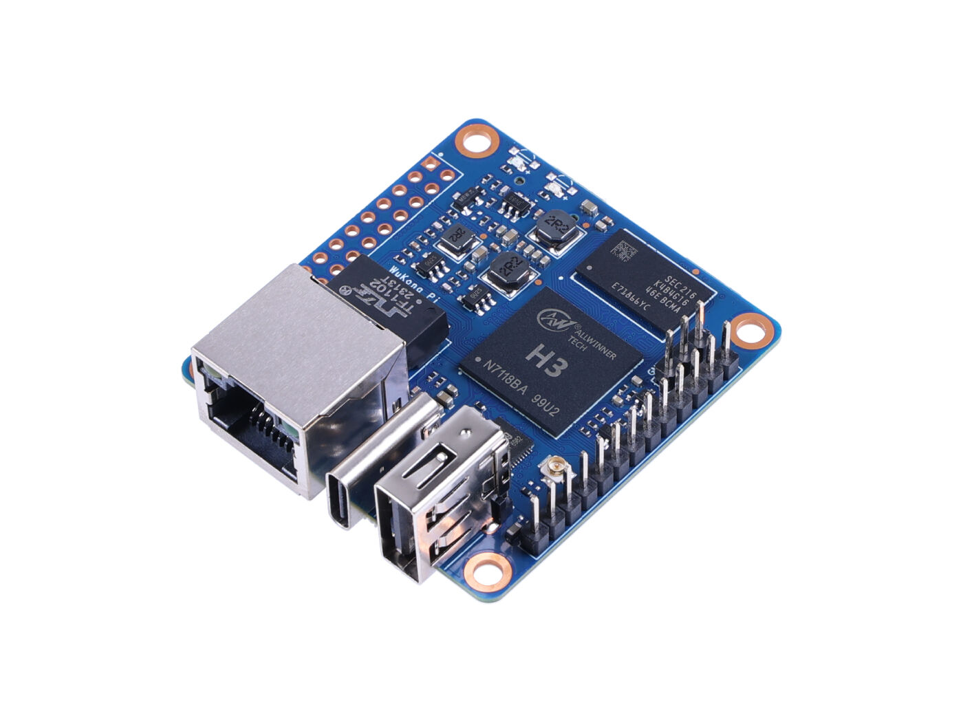 WuKong Board H3 Zero - quad-core Cortex-A7 CPU and Mali400MP2 GPU and USB OTG, WIFI and Ethernet, 26 GPIO pins, Android, Ubuntu supported, compact size