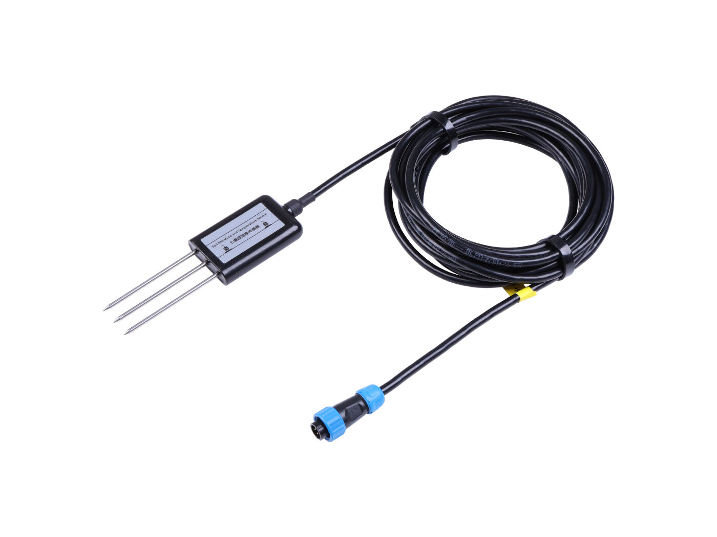 Industrial Soil Moisture & Temperature Sensor MODBUS-RTU RS485, 0-2V Analog Voltage (S-Soil MT-02B), with waterproof aviation connector