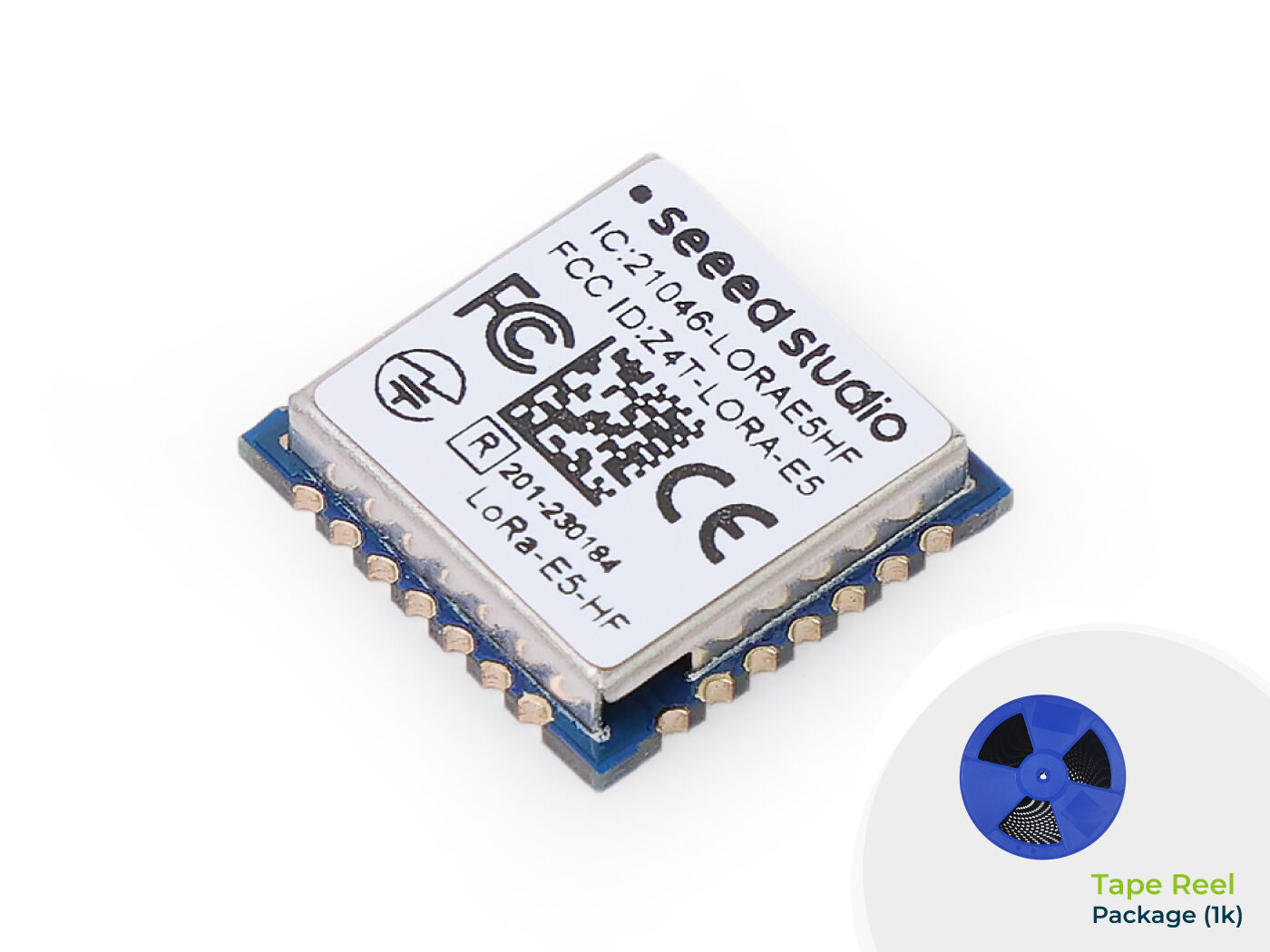Wio-E5 Wireless Module (Tape Reel) - STM32WLE5JC, ARM Cortex-M4 and SX126x embedded, supports LoRaWAN on EU868 & US915