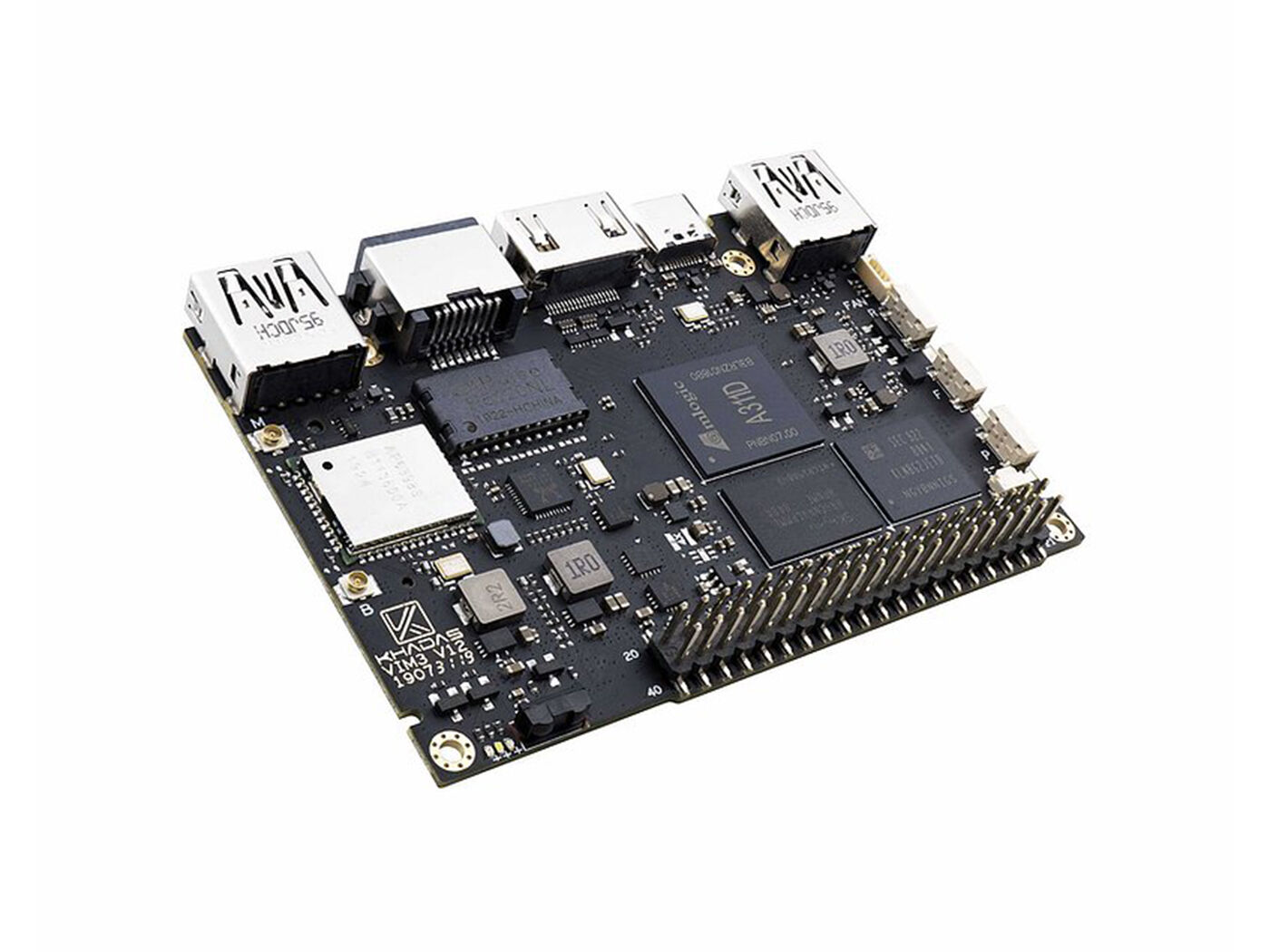 Khadas VIM3 Basic SBC - A311D SoC with 5 TOPS NPU, 2GB RAM, 16GB eMMC, Dual Display, Dual Camera, SSD via m.2, Wi-Fi/ Bluetooth 5.0