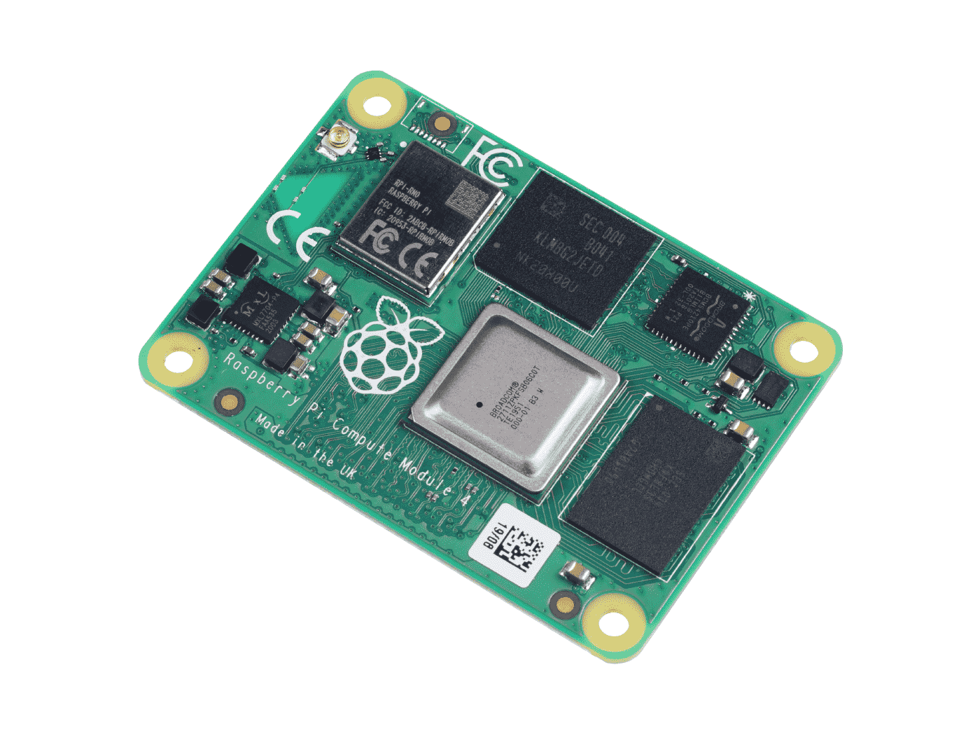 Raspberry Pi Compute Module 4 - 4GB RAM, 32GB eMMC, 2.4/5.0GHz Wi-Fi & Bluetooth 5.0 (CM4104032)