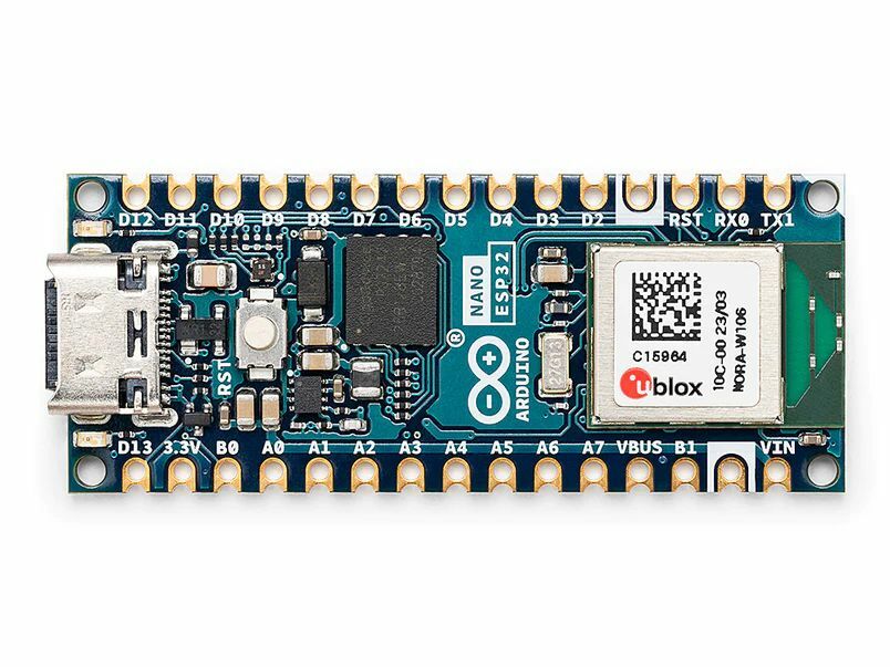 Arduino Nano ESP32 - ESP32S3, Wi-Fi, Bluetooth, 14x digital I/O, 8x analog input, 5x PWM, 2x UART, 1x IIC, 1x SPI, support MicroPython and Arduino
