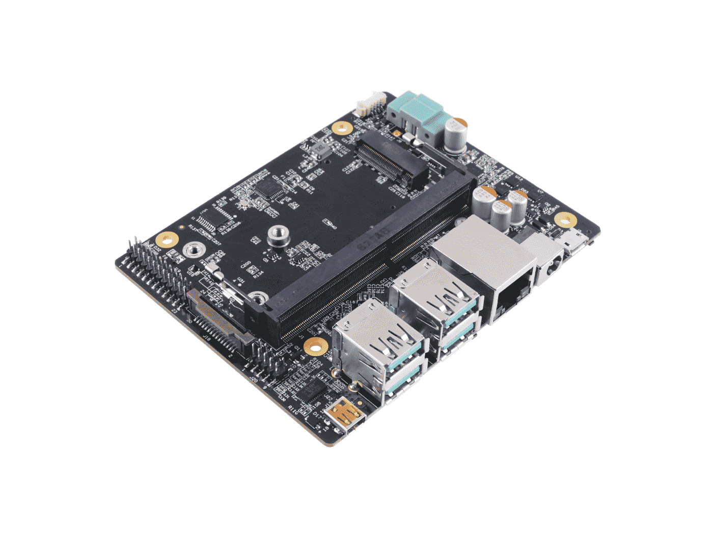 EX1 Carrier Board for Jetson Nano/Xavier NX/TX2 NX with compact function design and same size of NVIDIA Jetson Xavier NX carrier board (Pre-installed Wifi and supporting 4G & Nano-SIM card )