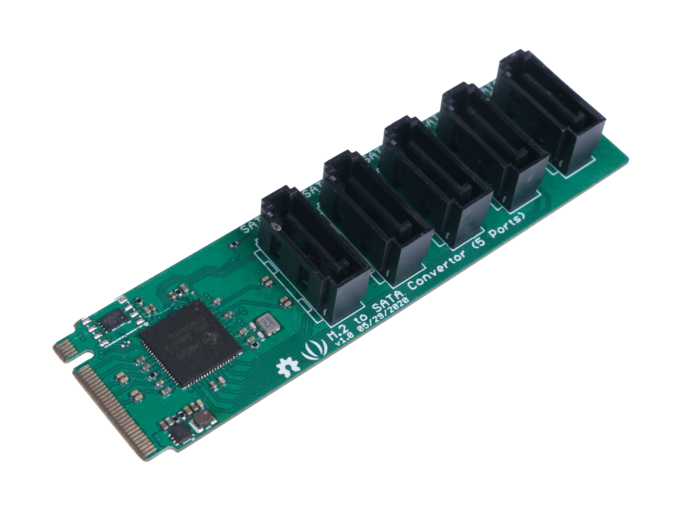 PCIe 3.0x2 M.2 NGFF Key-M to 5-Port 6Gbps SATA 3.0 Converter with JMB585 Chip  - Suitable for ODYSSEY-X86J4105