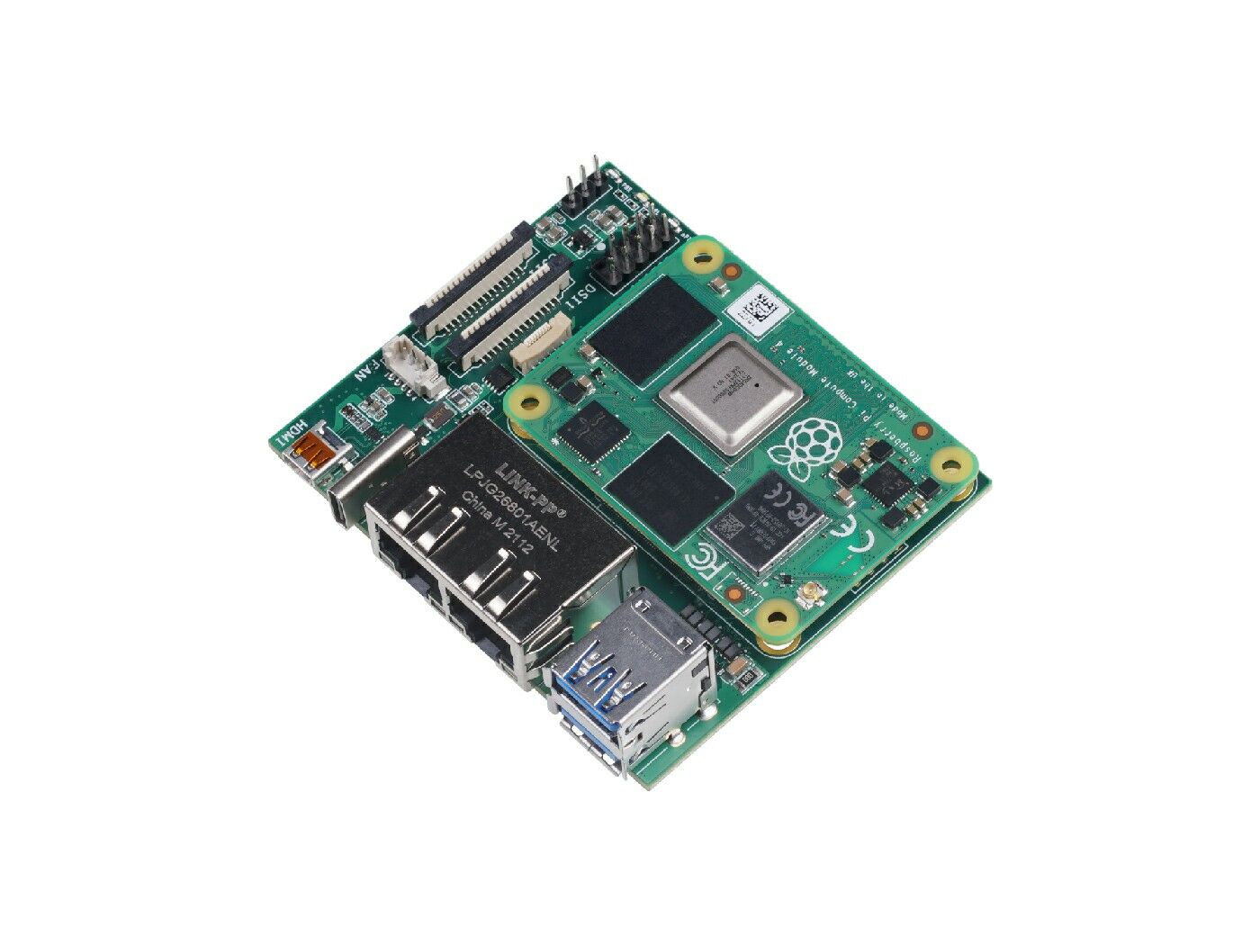 Dual Gigabit Ethernet NICs CM4 Carrier Board for Raspberry Pi CM4 with 4GB RAM/ 32GB eMMC