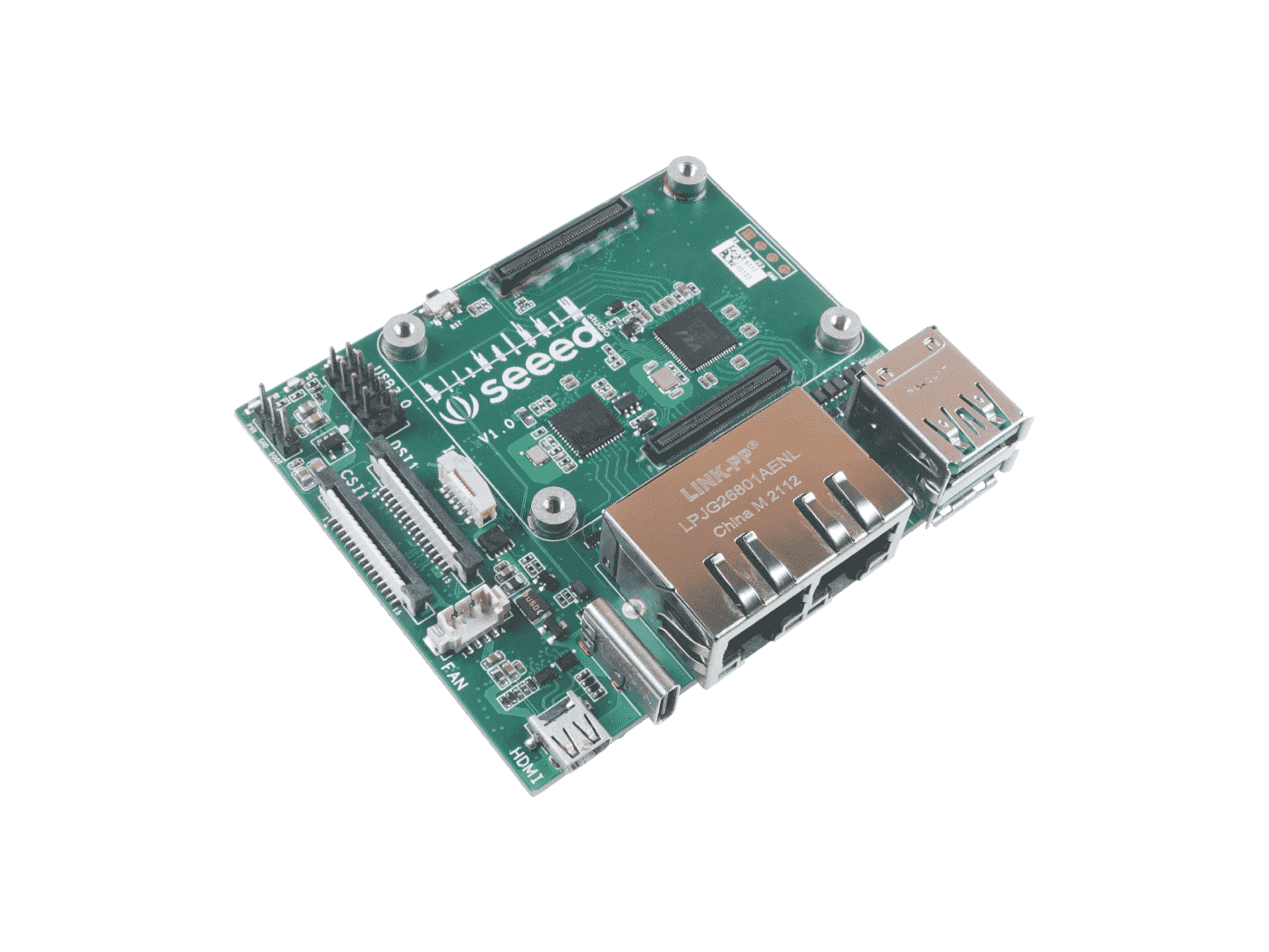 Dual Gigabit Ethernet NICs Carrier Board for Raspberry Pi Compute Module 4 - USB 3.0 connectors, Micro-HDMI interface, MIPI CSI/DSI, FPC connector, Micro-SD Card Slot, Compact size, OpenWrt supported