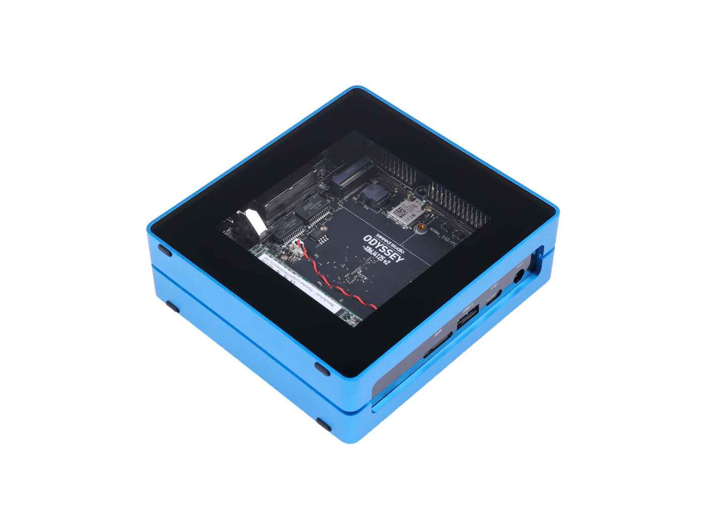 ODYSSEY Blue J4125 v2 Mini PC(TELEC) - Mini PC with 128GB M.2 SATA, Linux and RP2040 Core, dual 2.5 Gigabit Ethernet NICs