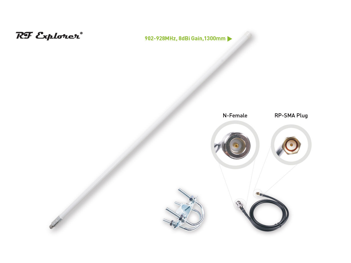 Fiberglass Antenna Kit For Helium; 902-928MHz; 8dBi; 1300mm