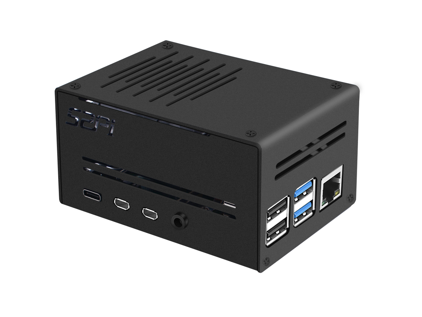 Metal Case For Raspberry Pi 4B (Compatible with Low-Profile ICE Tower Cooler)