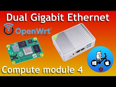 reRouter CM4 102032 - Raspberry Pi Based Mini Router, Travel Router, Dual Gigabit Ethernet, OpenWRT OS