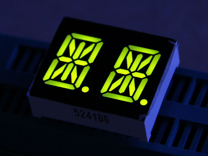 Dual Alphanumeric 14 Segment LED - Yellow Green 0.54"