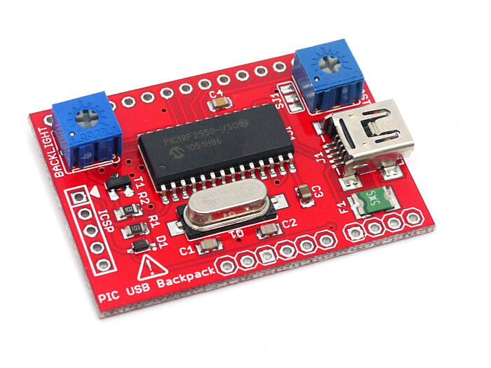 USB and serial enabled LCD backpack