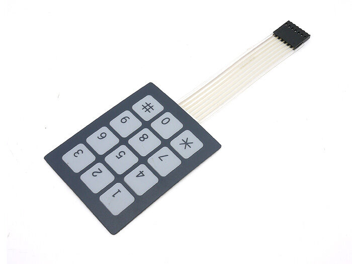 Sealed Membrane 3x4 button pad with sticker