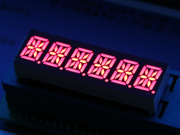 Six Alphanumeric 14 Segment LED - Red