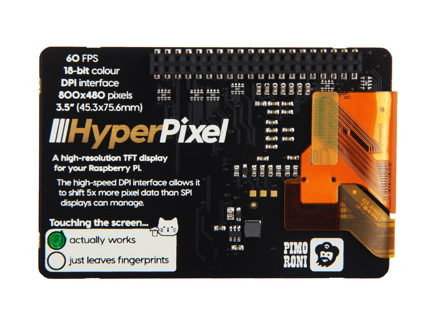 Pimoroni HyperPixel - 3.5" Hi-Res Display for Raspberry PI